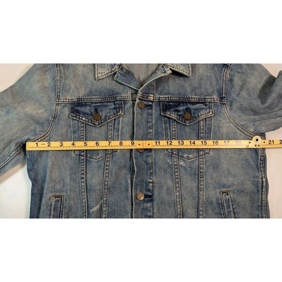 GAP Icon 1969 Jean Jacket Womens Medium l Blue Denim Saddle Wash Classic Pockets - Picture 8 of 11